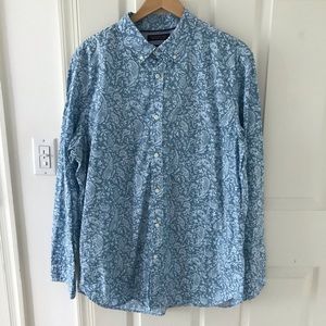 Patterned Blue Button Down